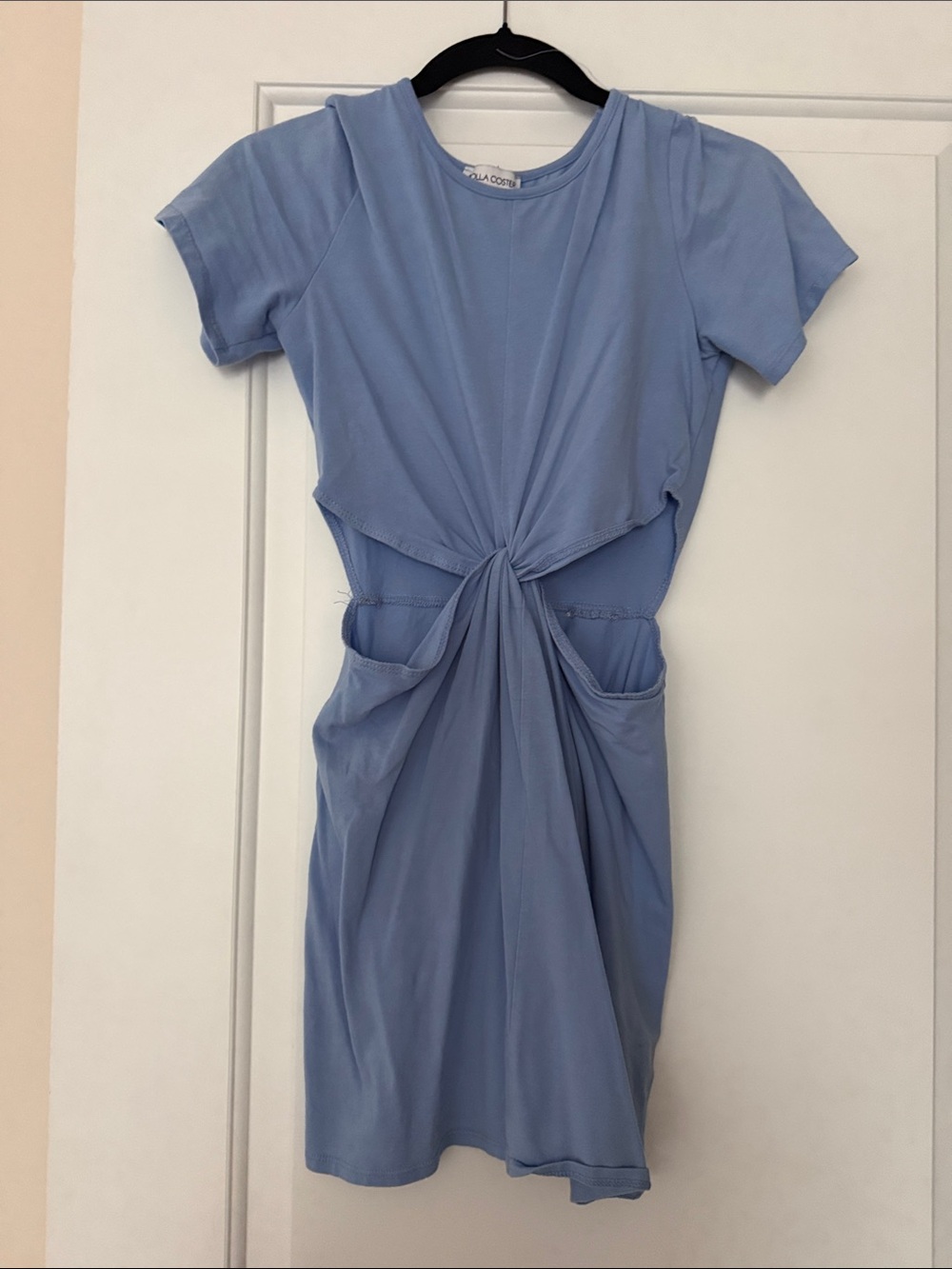 Rolla Coster Powder Blue Twist-Knot Mini Dress